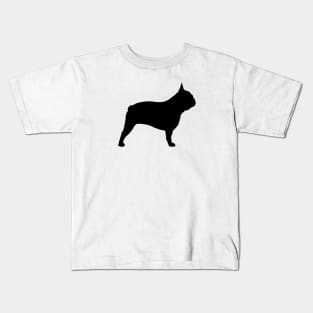 Black French Bulldog Silhouette Kids T-Shirt